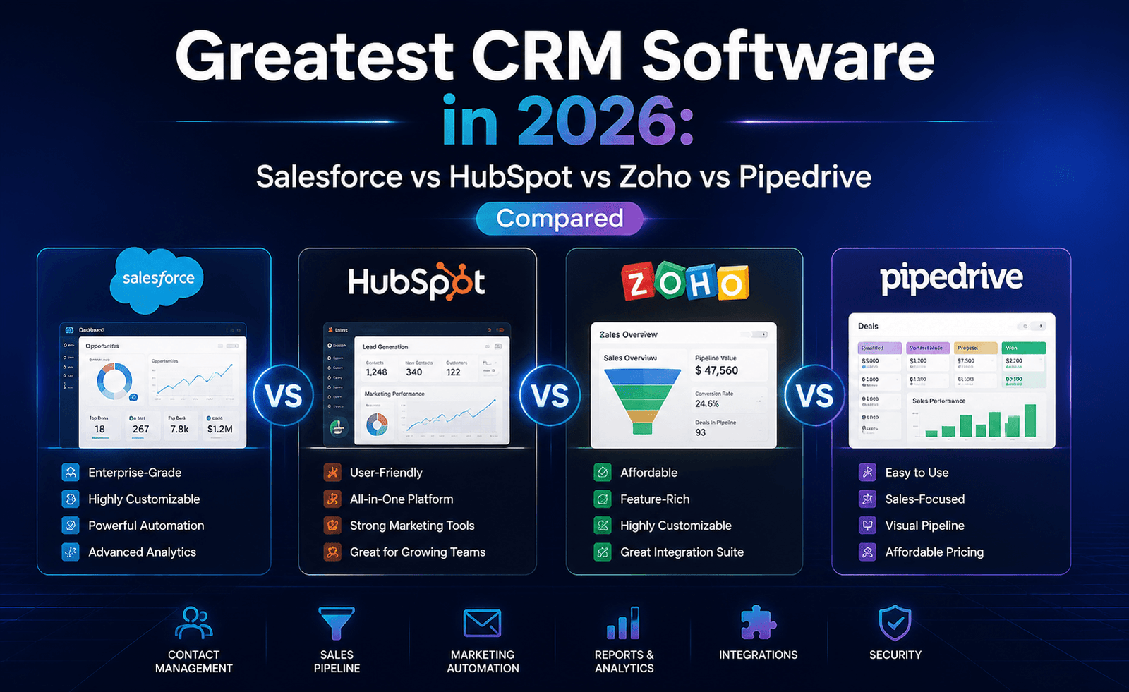 Greatest CRM Software program in 2026: Salesforce vs HubSpot vs Zoho vs Pipedrive In contrast